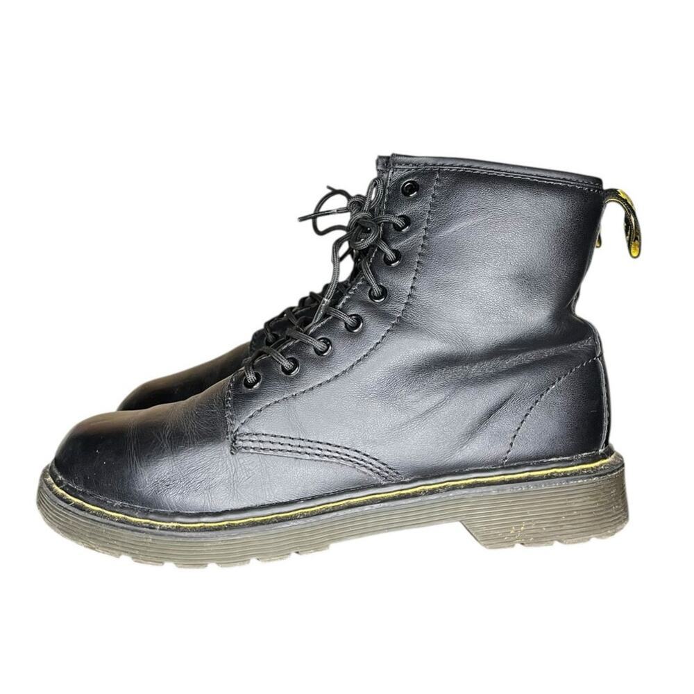 Doc Dr. Martens Delaney Leather Combat Boots Side Zip M4 W5 Black